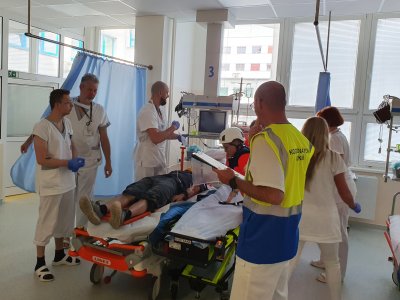 Letecká nehoda na přistávací ploše Letiště České Budějovice - cvičení složek IZS